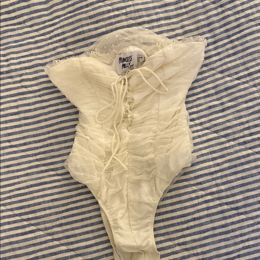 Princess Polly Ivory Lace-Up Bodysuit